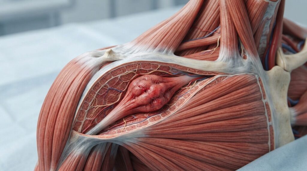Realistic anatomical visualization: Cross-section diagram st